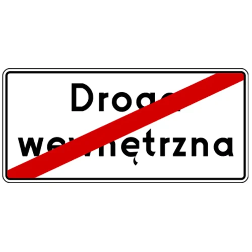 Znak drogowy D-47 - koniec drogi wewnetrznej - folia odblaskowa I generacji - 900 x 420 mm - sklep drogowy Widrog.webp