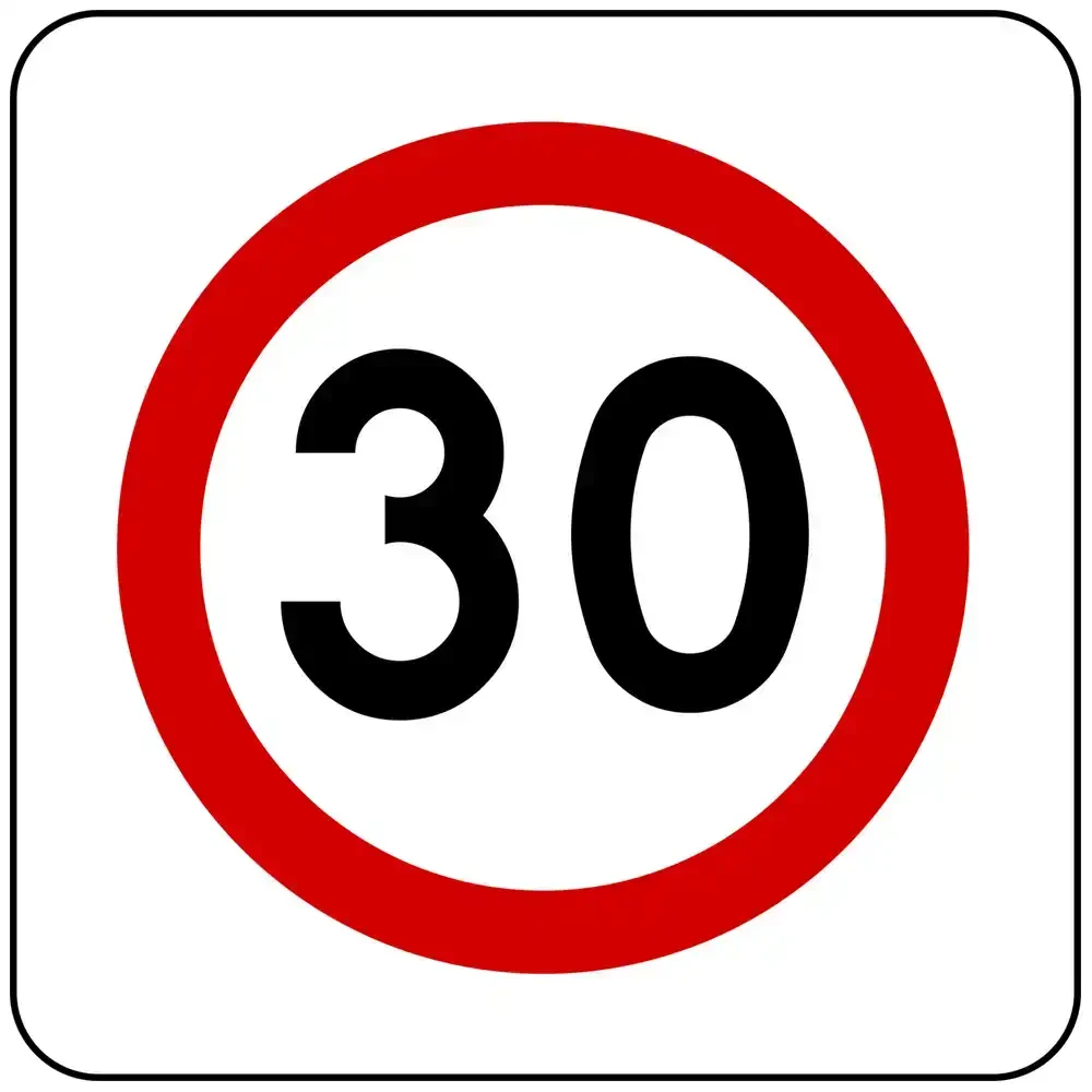 Znak drogowy B-43 - folia odblaskowa I generacji - strefa ograniczonej prędkości - 900 x 900 mm - sklep drogowy Widrog.webp