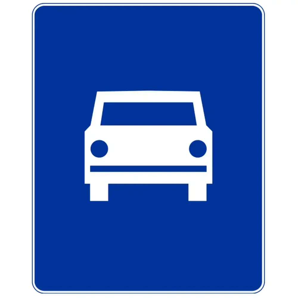 Znak drogowy D-7 - droga ekspresowa - folia odblaskowa I generacji - 400 x 500 mm - sklep drogowy Widrog.webp