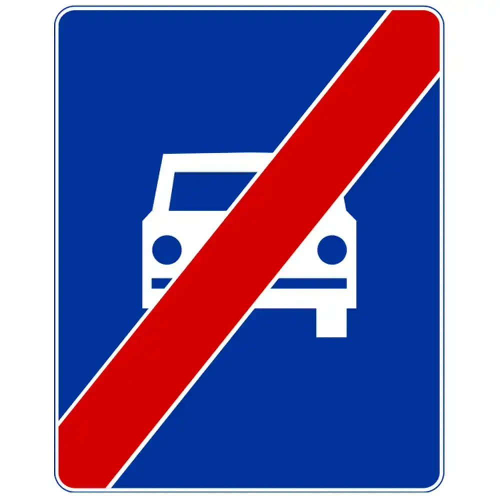 Znak drogowy D-8 - koniec drogi ekspresowej - folia odblaskowa I generacji - 400 x 500 mm - sklep drogowy Widrog.webp