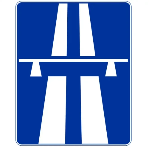 Znak drogowy D-9 - autostrada - folia I generacji - 400x500 mm
