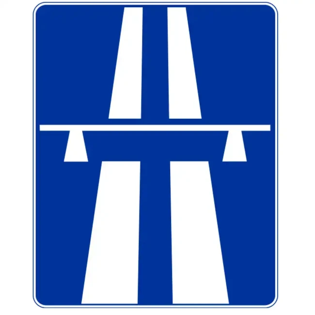 Znak drogowy D-9 - autostrada - folia odblaskowa I generacji - 400 x 500 mm - sklep drogowy Widrog.webp