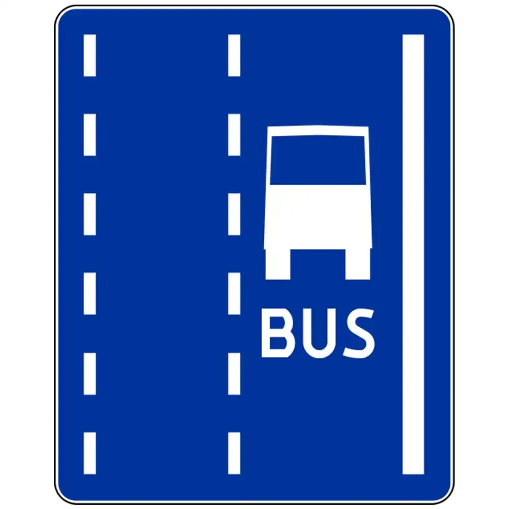 Znak drogowy D-12 - pas ruchu dla autobusów - folia odblaskowa I generacji - 400 x 500 mm - sklep drogowy Widrog.webp