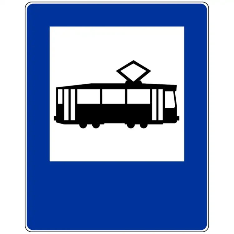 Znak drogowy D-17 - przystanek tramwajowy - folia odblaskowa I generacji - 400 x 500 mm - sklep drogowy Widrog.webp