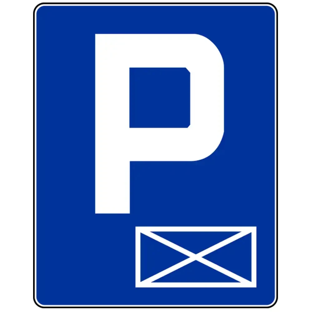 Znak drogowy D-18A - parking miejsce zastrzezone - folia odblaskowa I generacji - 400 x 500 mm - sklep drogowy Widrog.webp