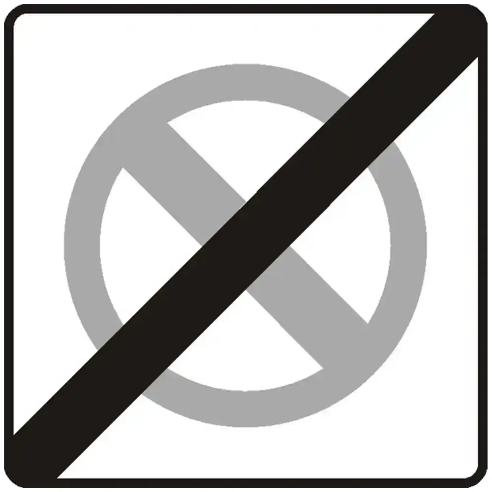 Znak drogowy B-40 - folia odblaskowa I generacji - koniec strefy ograniczonego postoju - 900 x 900 mm - sklep drogowy Widrog.webp