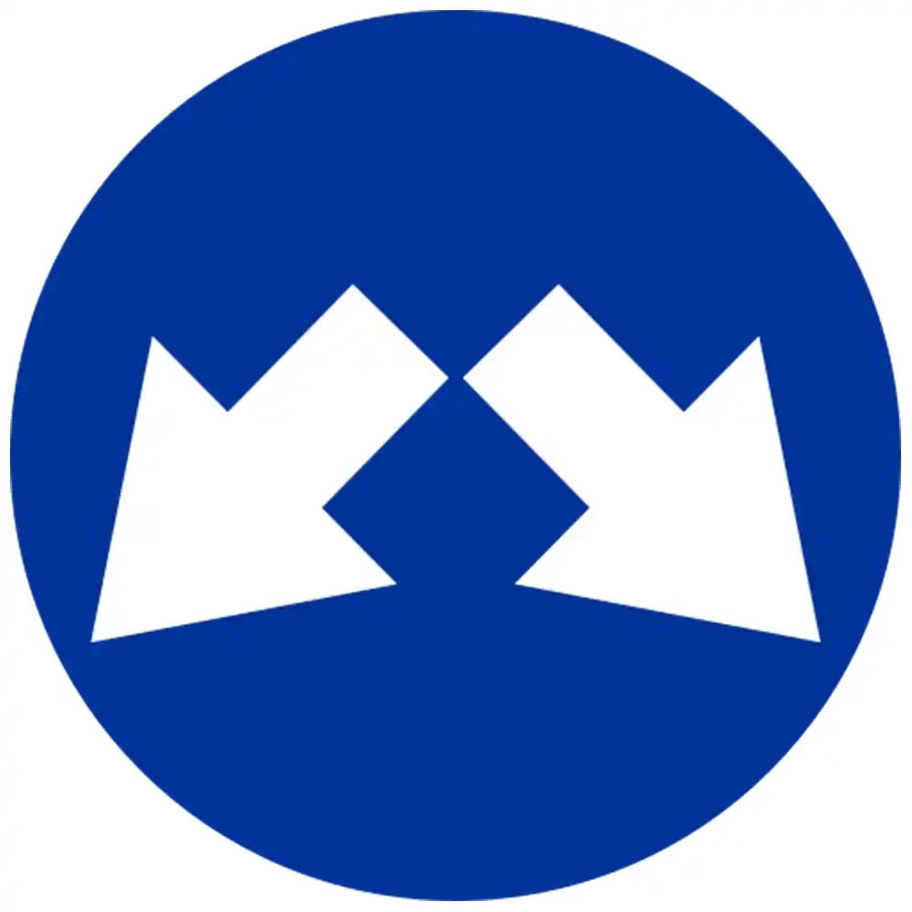 Znak drogowy C-11 - nakaz jazdy z prawej lub z lewej strony znaku - folia odblaskowa I generacji - 600 mm - sklep drogowy Widrog.webp