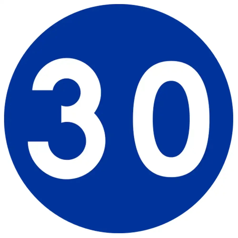 Znak drogowy C-14 - predkosc minimalna - folia odblaskowa I generacji - 600 mm - sklep drogowy Widrog.webp