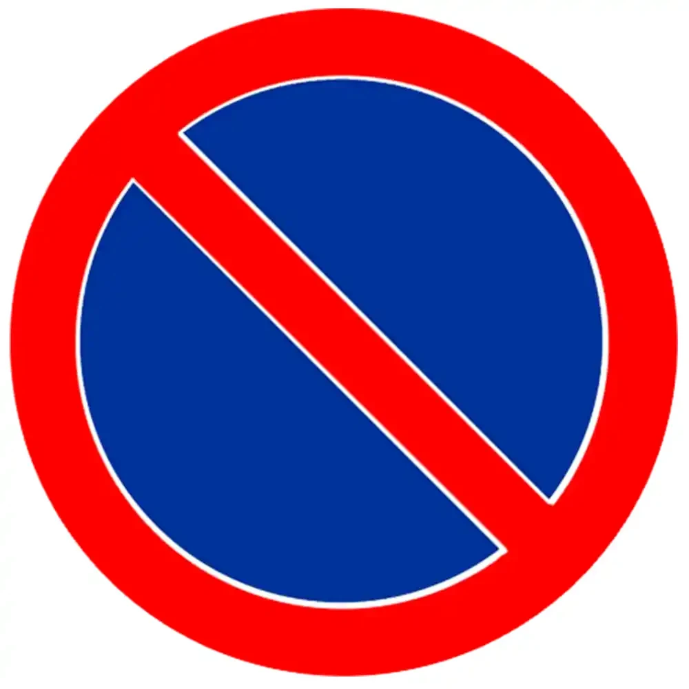 Znak drogowy B-35 - zakaz postoju - folia odblaskowa I generacji - 600 mm - sklep drogowy Widrog.webp