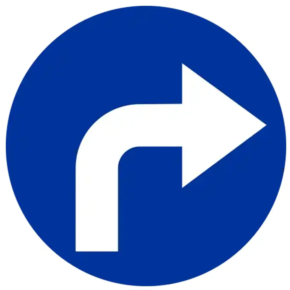 Znak drogowy C-2 - nakaz jazdy w prawo za znakiem - folia odblaskowa I generacji - 600 mm - sklep drogowy Widrog.webp