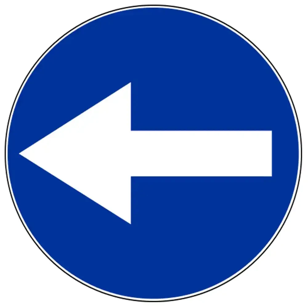 Znak drogowy C-3 - nakaz jazdy w lewo przed znakiem - folia odblaskowa I generacji - 600 mm - sklep drogowy Widrog.webp