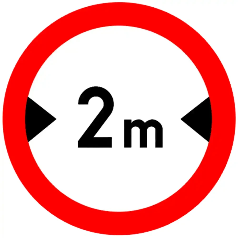 Znak drogowy B-15 - zakaz wjazdu pojazdów o szerokości ponad ... m - folia odblaskowa I generacji - 600 mm - sklep drogowy Widrog.webp