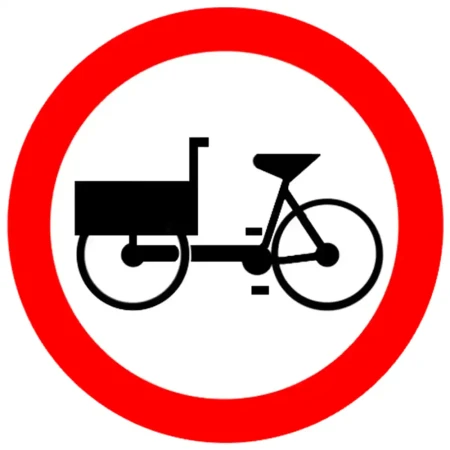 Znak drogowy B-11 - zakaz wjazdu wozkow rowerowych i rowerow wielosladowych - folia odblaskowa I generacji - 600 mm - sklep drogowy Widrog.webp