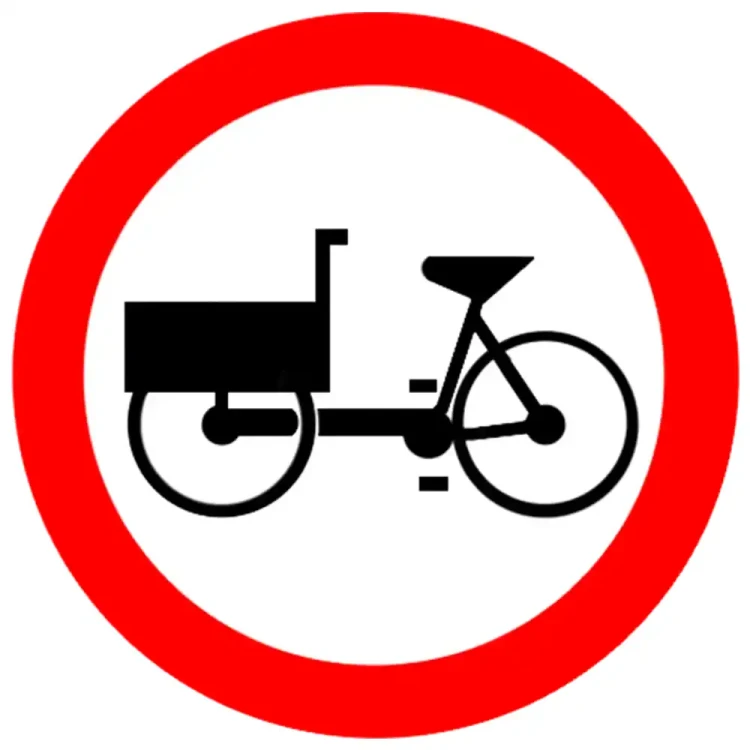 Znak drogowy B-11 - zakaz wjazdu wozkow rowerowych i rowerow wielosladowych - folia odblaskowa I generacji - 600 mm - sklep drogowy Widrog.webp