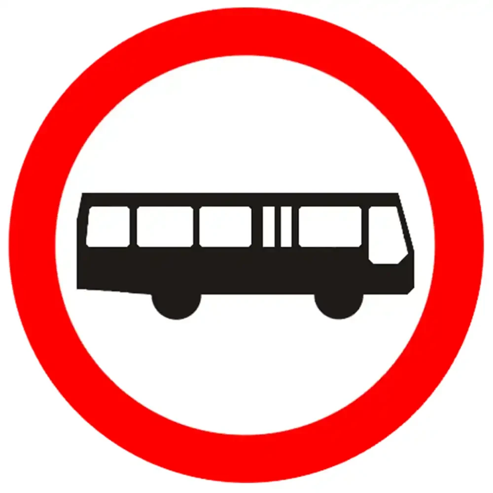 Znak drogowy B-3A - zakaz wjazdu autobusow - folia odblaskowa I generacji - 600 mm - sklep drogowy Widrog.webp