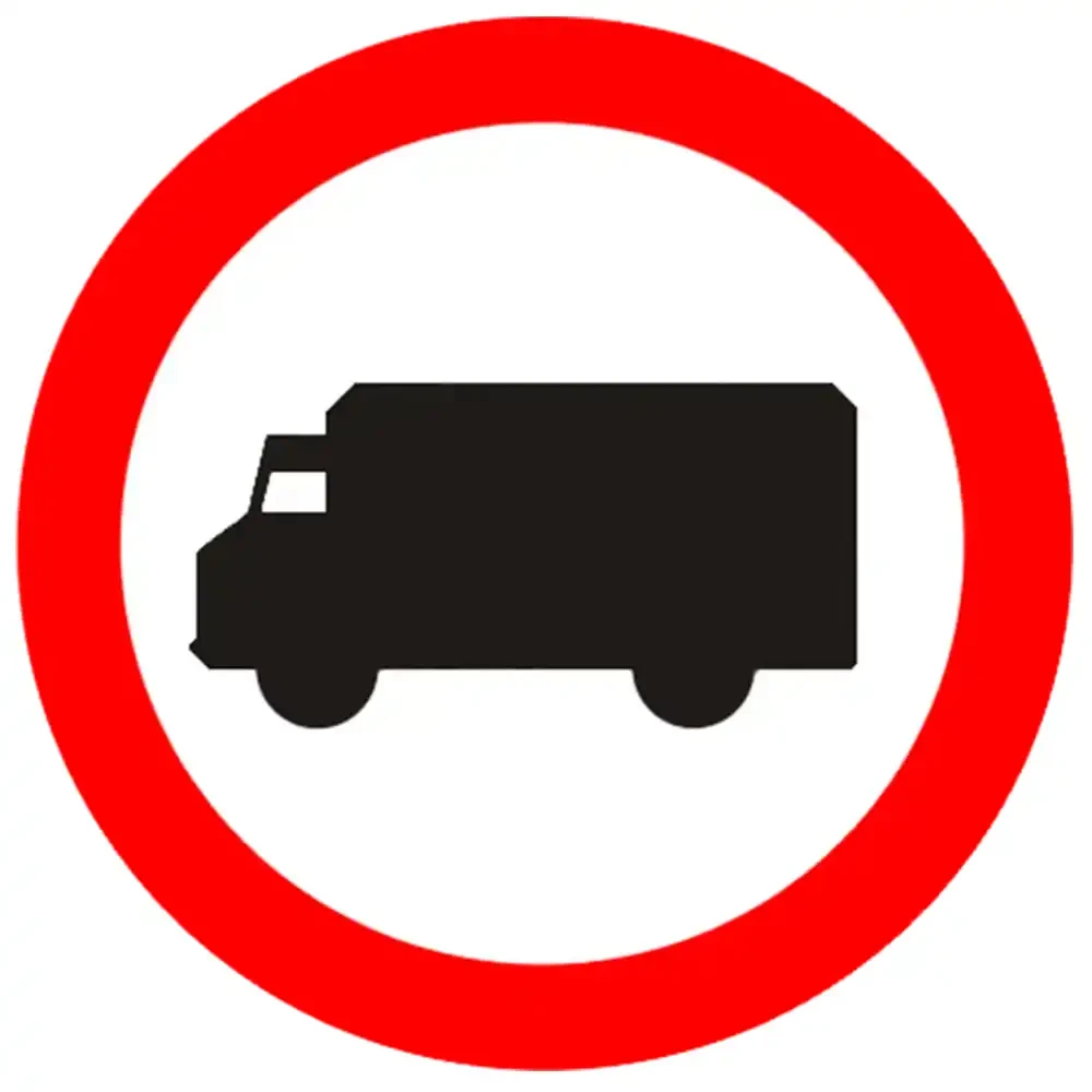 Znak drogowy B-5 - zakaz wjazdu samochodow ciezarowych - folia odblaskowa I generacji - 600 mm - sklep drogowy Widrog.webp