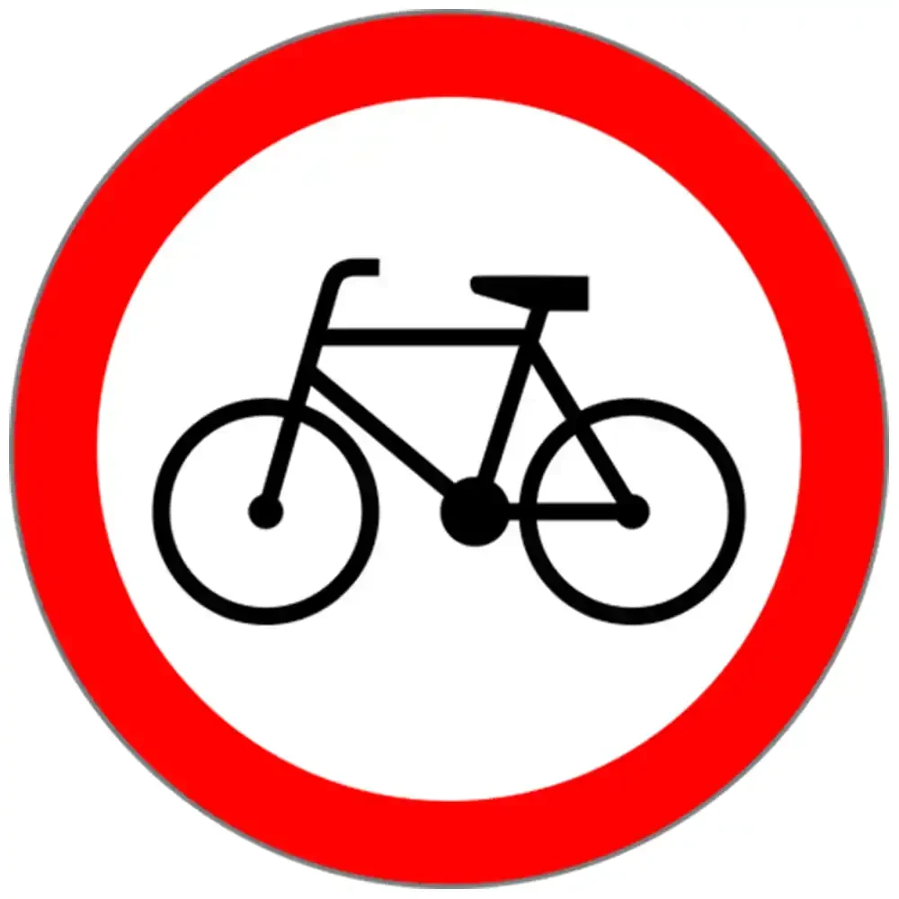 Znak drogowy B-9 - zakaz wjazdu rowerow - folia odblaskowa I generacji - 600 mm - sklep drogowy Widrog.webp
