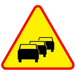 Znak drogowy A-33 - zator drogowy - 750 mm - folia I generacji