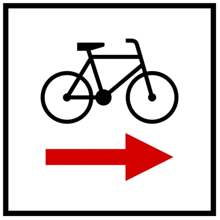 Znak R-1B - zmiana kierunku lokalnego szlaku rowerowego - folia odblaskowa I generacji - sklep drogowy Widrog.webp