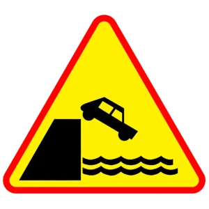 Znak drogowy A-27 - nabrzeże lub brzeg rzeki - 750 mm - folia I generacji