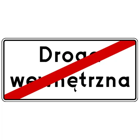 Znak drogowy D-47 - koniec drogi wewnetrznej - folia II generacji - 900x420 mm - sklep drogowy Widrog.webp
