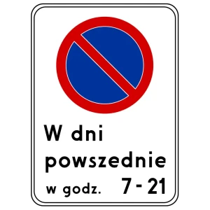 Znak drogowy B-39 - strefa ograniczonego postoju -  900x1500 mm - folia II generacji