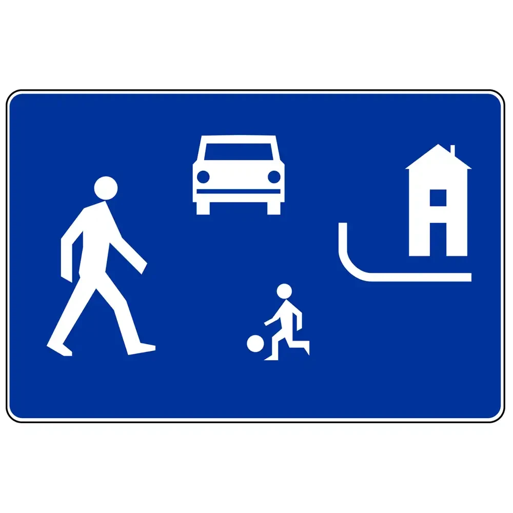 Znak drogowy D-40 - strefa zamieszkania - folia II generacji - 900 x 600 mm - sklep drogowy Widrog.webp