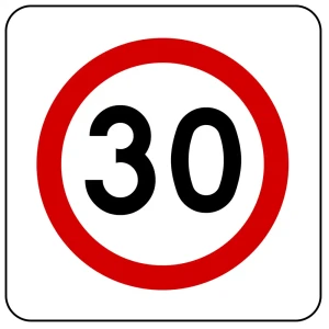 Znak drogowy B-43 - strefa ograniczonej prędkości - folia II generacji