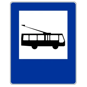 Znak drogowy D-16 - przystanek trolejbusowy - 600x750 mm - folia II generacji