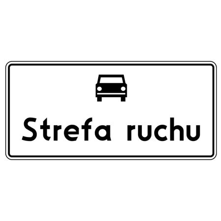 Znak drogowy D-52 - strefa ruchu - folia II generacji - 900x420 mm - sklep drogowy Widrog.webp