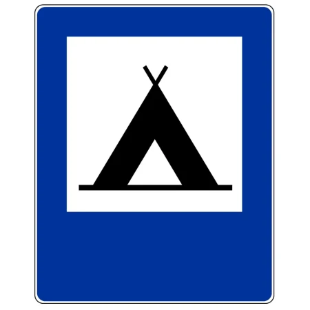 Znak drogowy D-30 - obozowisko lub camping - folia II generacji - 600x750 mm - sklep drogowy Widrog.webp