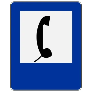 Znak drogowy D-24 - telefon - 600x750 mm - folia II generacji