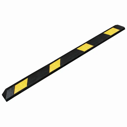 Separator (ogranicznik) parkingowy z kauczuku - żółta taśma odblaskowa - 1830x150x100 mm - sklep drogowy Widrog.webp