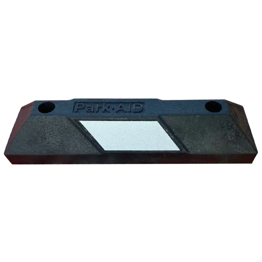 Separator (ogranicznik) parkingowy gumowy - biały odblask PARK AID - 560x150x100 mm - sklep drogowy Widrog.webp
