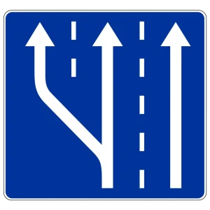 Znak drogowy D-13A - początek pasa ruchu - 600x750 mm - folia II generacji