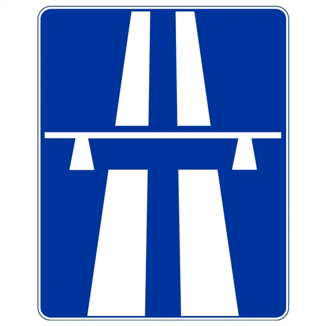 Znak drogowy D-9 - autostrada - folia II generacji - 600x750 mm - sklep drogowy Widrog.webp