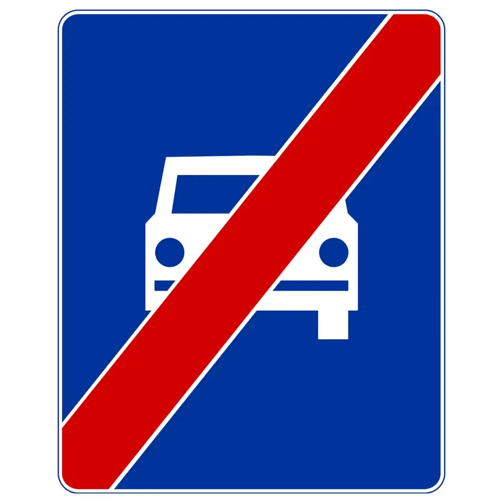 Znak drogowy D-8 - koniec drogi ekspresowej - folia II generacji - 600x750 mm - sklep drogowy Widrog.webp