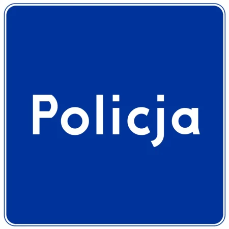 Znak drogowy D-21A - policja - folia II generacji - 600x600 mm - sklep drogowy Widrog.webp