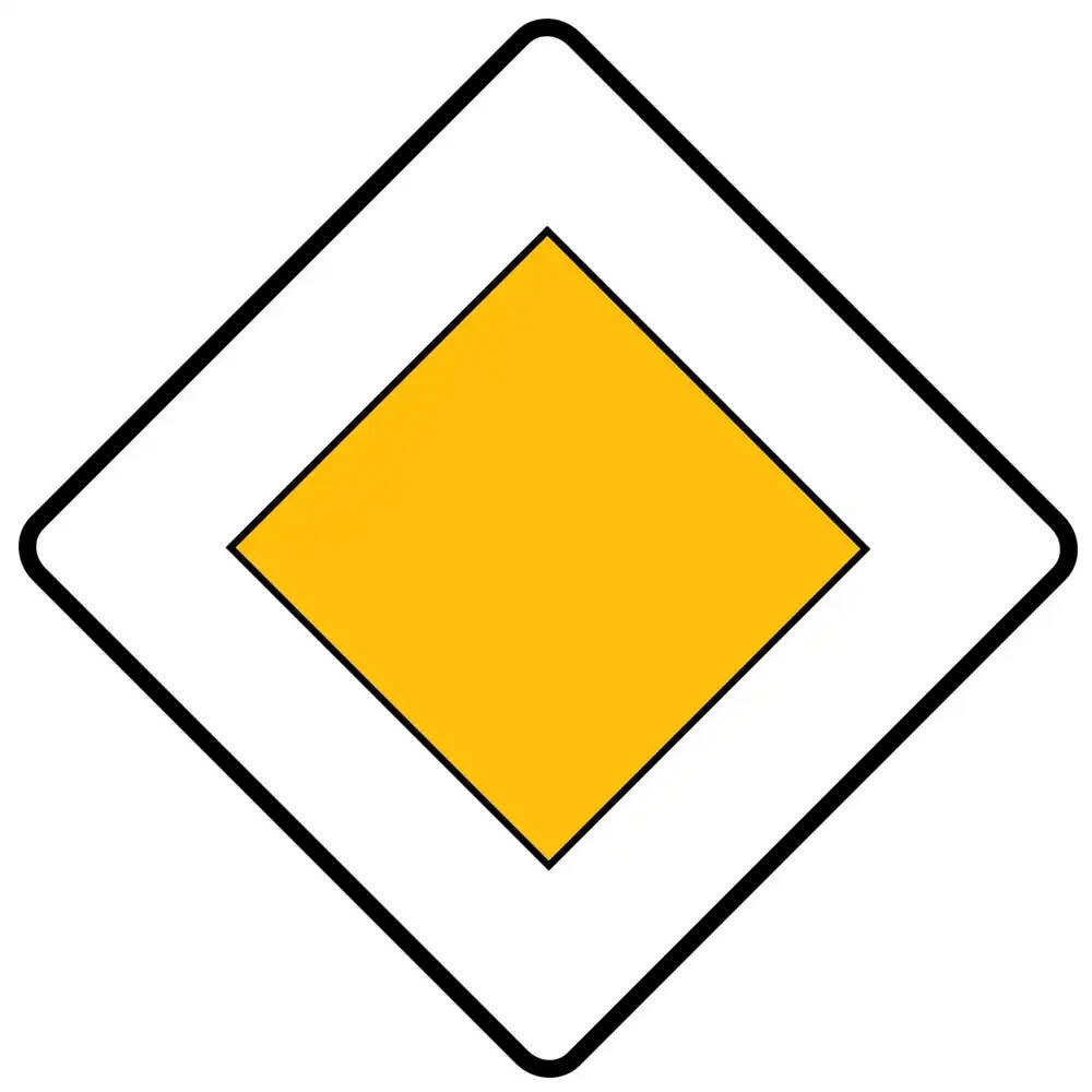 Znak drogowy D-1 - droga z pierwszenstwem - folia II generacji - 600x600 mm - sklep drogowy Widrog.webp