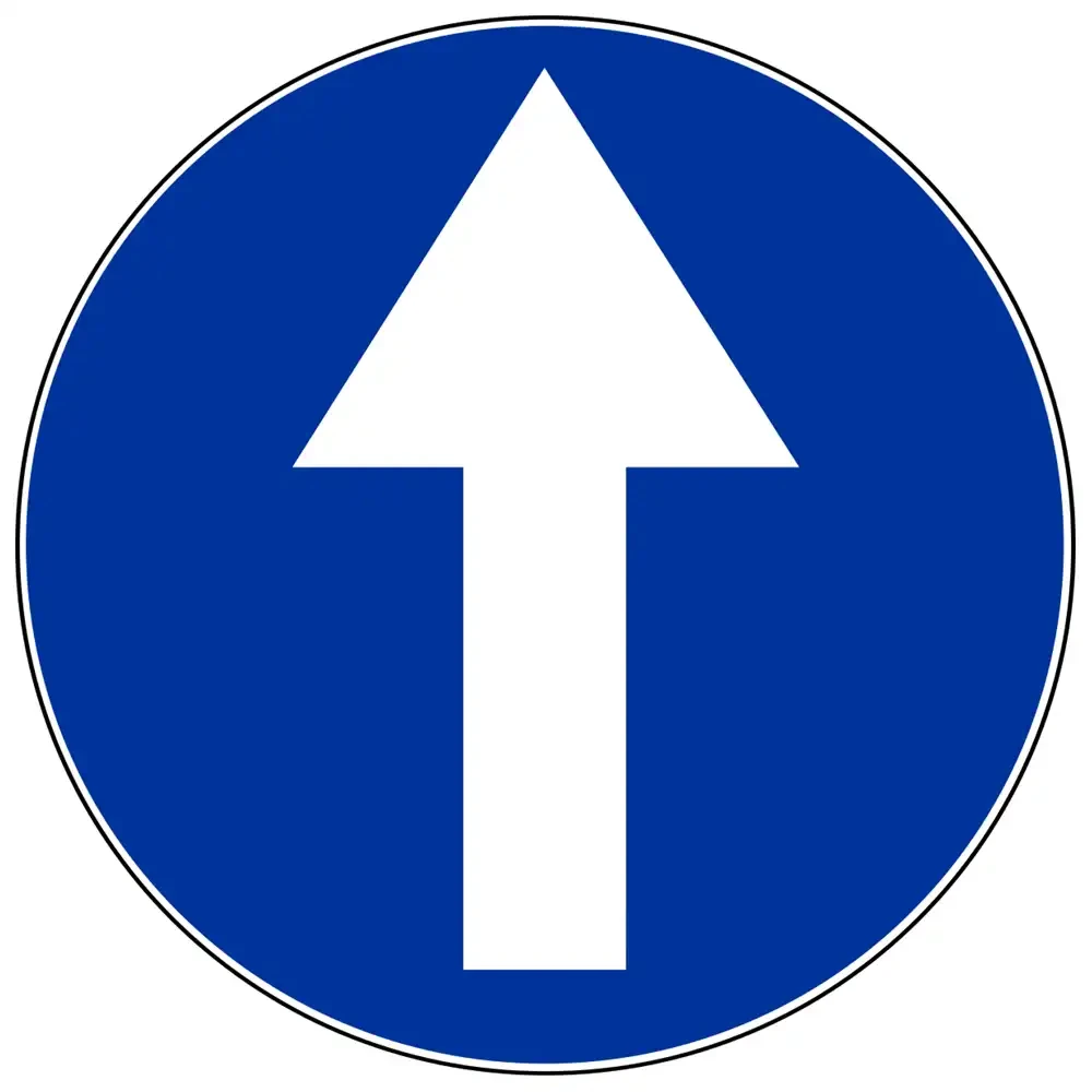 Znak drogowy C-5 - nakaz jazdy prosto - folia II generacji.webp