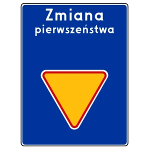 Znak drogowy D-48A - zmiana pierwszeństwa - folia I generacji - 900x1200 mm