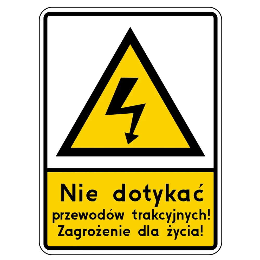 Znak G-2 - siec pod napieciem - folia odblaskowa I generacji - sklep drogowy Widrog.webp