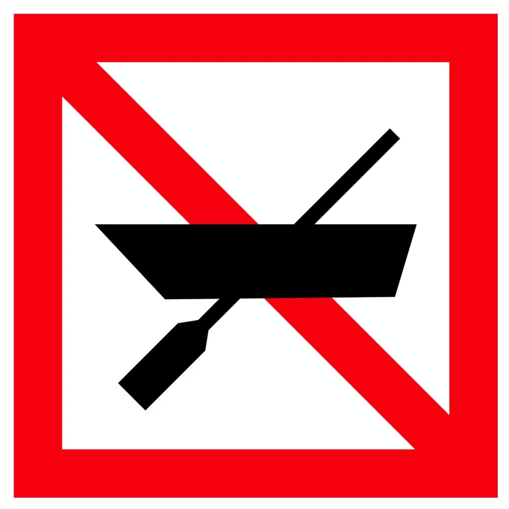 Znak Żeglugi A. 16 - zakaz ruchu statków, które nie są statkami o napędzie mechanicznym i żaglowym - folia II generacji - sklep drogowy Widrog.webp