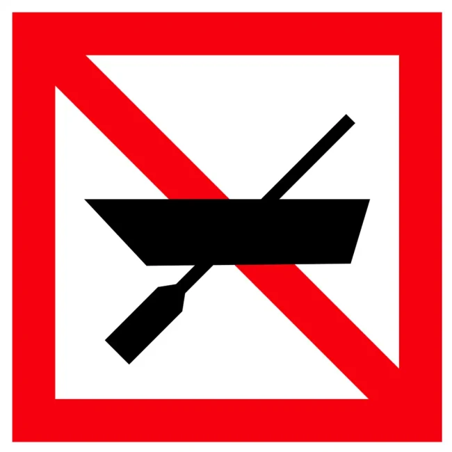 Znak Żeglugi A. 16 - zakaz ruchu statków, które nie są statkami o napędzie mechanicznym i żaglowym - folia II generacji - sklep drogowy Widrog.webp