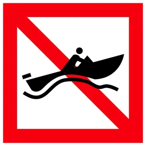 Znak Żeglugi A. 18 - Koniec strefy, w której małe statki mogły rozwijać duże prędkości - folia II generacji - 900x900 mm
