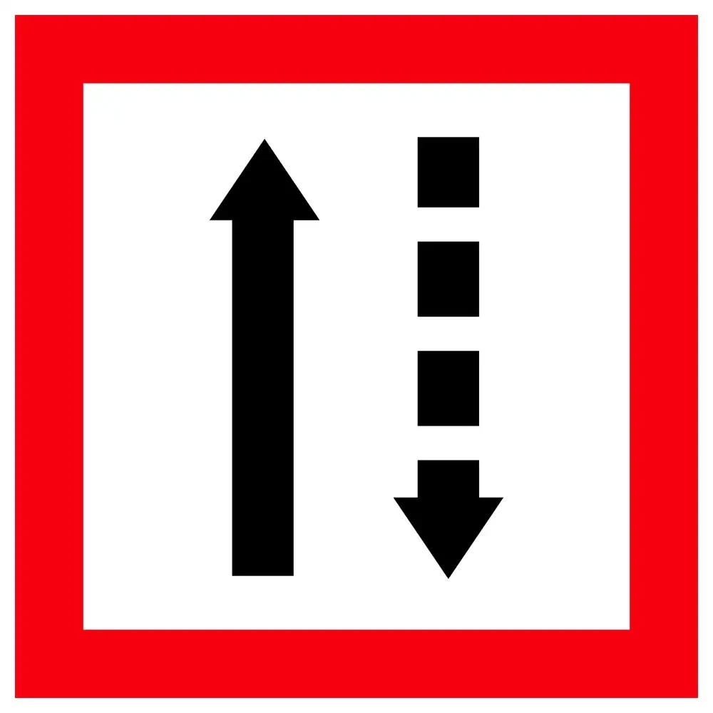 Znak Żeglugi B. 3a - nakaz trzymania się strony szlaku żeglownego z lewej burty - folia I generacji - 900x900 mm - sklep drogowy Widrog.webp