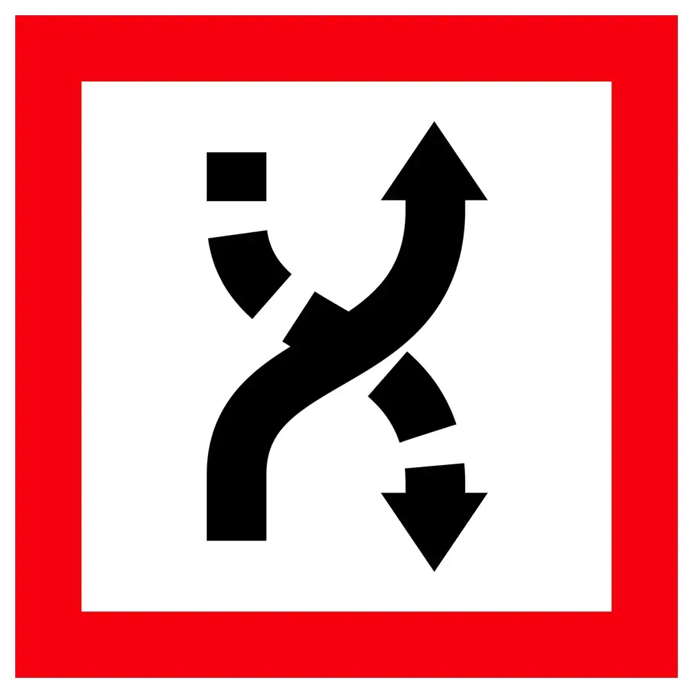 Znak Żeglugi B. 4b - nakaz przejścia na stronę szlaku żeglownego, która leży z prawej burty - folia I generacji - 900x900 mm - sklep drogowy Widrog.webp