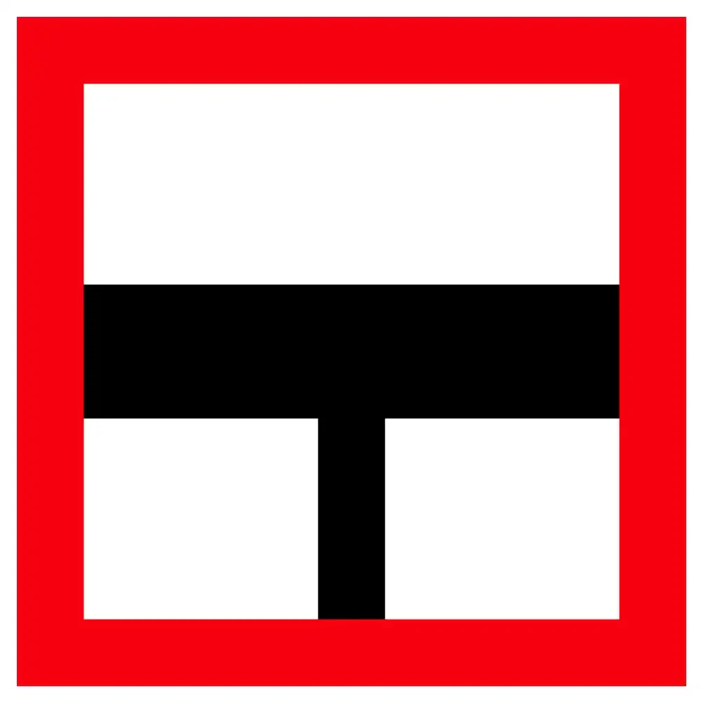 Znak Żeglugi B. 9a - nakaz zachowania szczególnej ostrożności - folia I generacji - 900x900 mm - sklep drogowy Widrog.webp