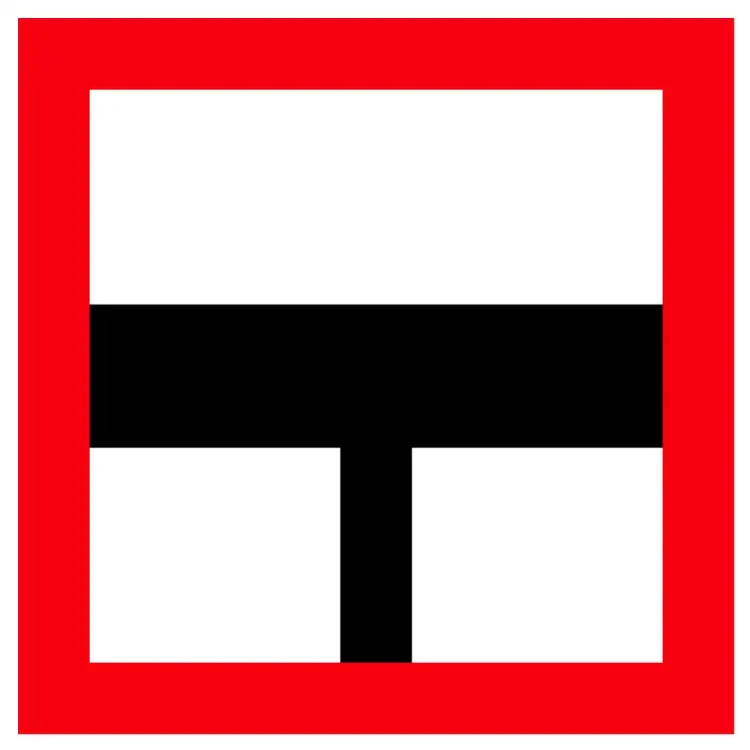 Znak Żeglugi B. 9a - nakaz zachowania szczególnej ostrożności - folia I generacji - 900x900 mm - sklep drogowy Widrog.webp