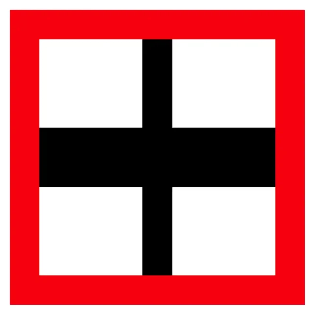 Znak Żeglugi B. 9b - nakaz zachowania szczególnej ostrożności przy przecinaniu drogi wodnej - folia I generacji - 900x900 mm - sklep drogowy Widrog.webp